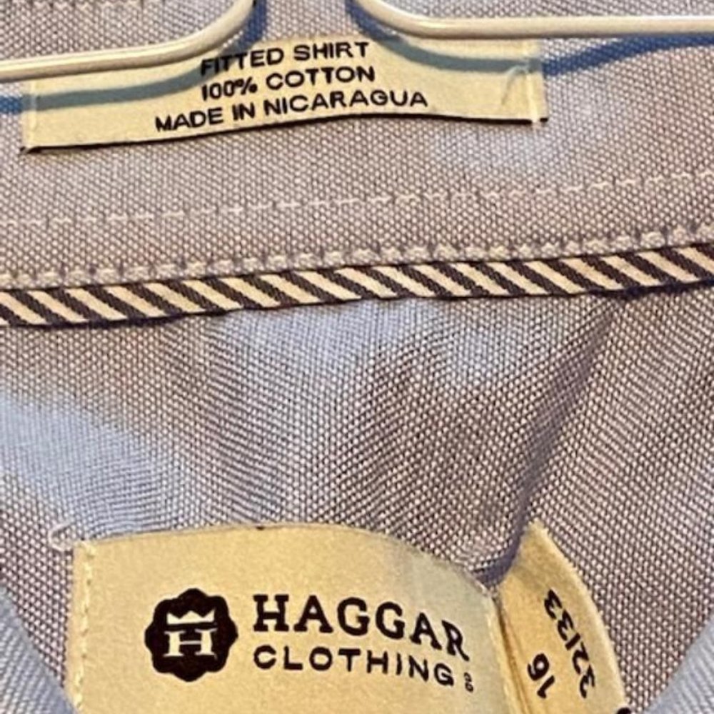 Three (3) Haggar 100% Cotton Dress Shirts Fitted  16/32/33 - Picture 4 of 4